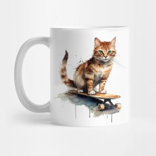 Cat on a skateboard Mug